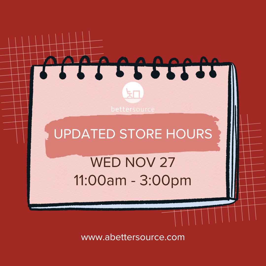 ABetterSource's tweet image. ‼️UPDATED SAN MATEO STORE HOURS‼️
We've decided to open for a few hours to serve you! Booked appointments and prescheduled order pick-ups will still happen tomorrow, November 27 between 11AM-3PM 🛍️
#BetterSource #SanMateoStore #updatedhours #appointmentsonly #schedulechange