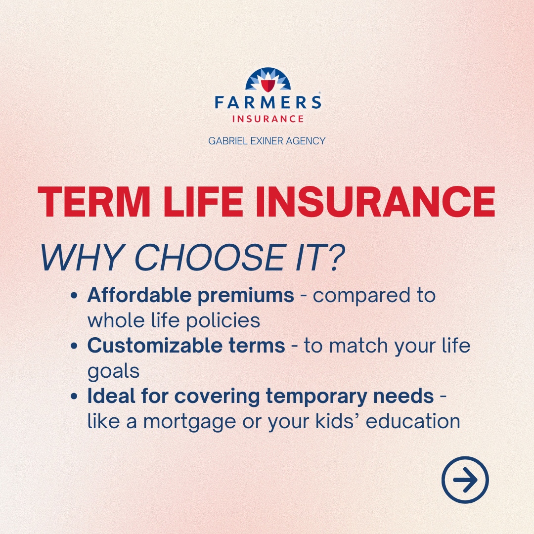ExinerAgency's tweet image. Term life offers affordable, straightforward protection for when you need it most. Perfect for covering temporary needs like mortgages or education. 

Ready to protect your future? Let’s chat! 

#TermLifeInsurance #StayCovered #LifeInsurance101 #FinancialPlanning #PeaceOfMind