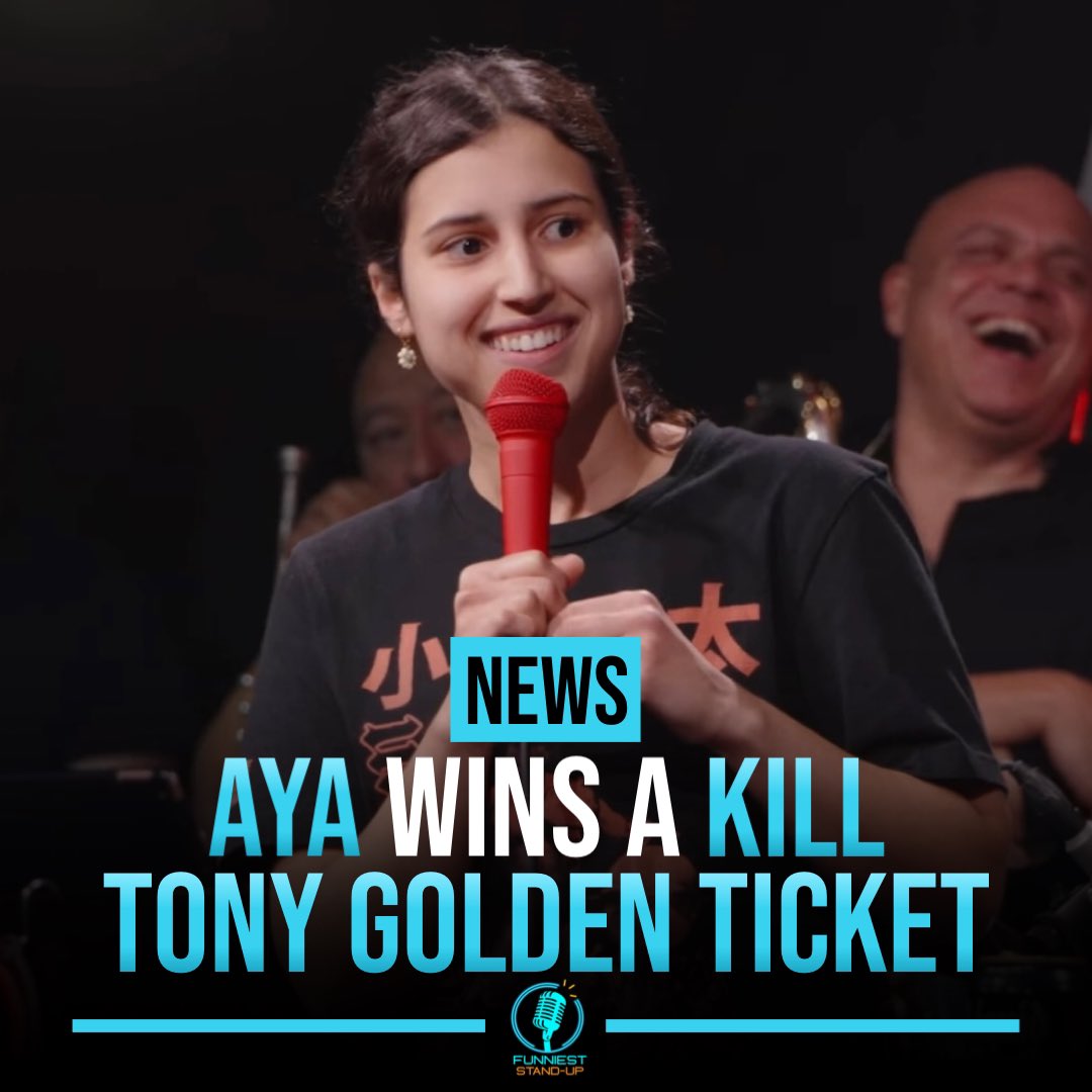 funnieststandup's tweet image. #Aya wins a #KillTony Golden Ticket‼️

Last night after getting pulled from the bucket and having outstanding set Aya from the Kill Tony production team won a golden ticket.

Congratulations Aya‼️🎉