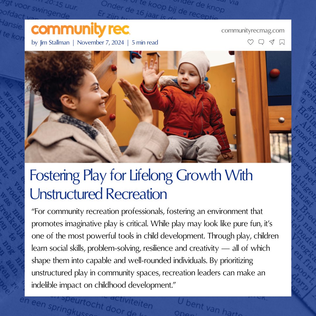 NewHarborGroup's tweet photo. Play is more than just fun—it's a vital part of child development. Jim Stallman, CEO of @ImgPlayground, spoke w/ @communityrecmag about the importance of unstructured play in fostering creativity &amp; social skills. Their Big Blue Blocks are leading the way!

https://t.co/Flw1hlFdgi https://t.co/AsZCqBXUY5