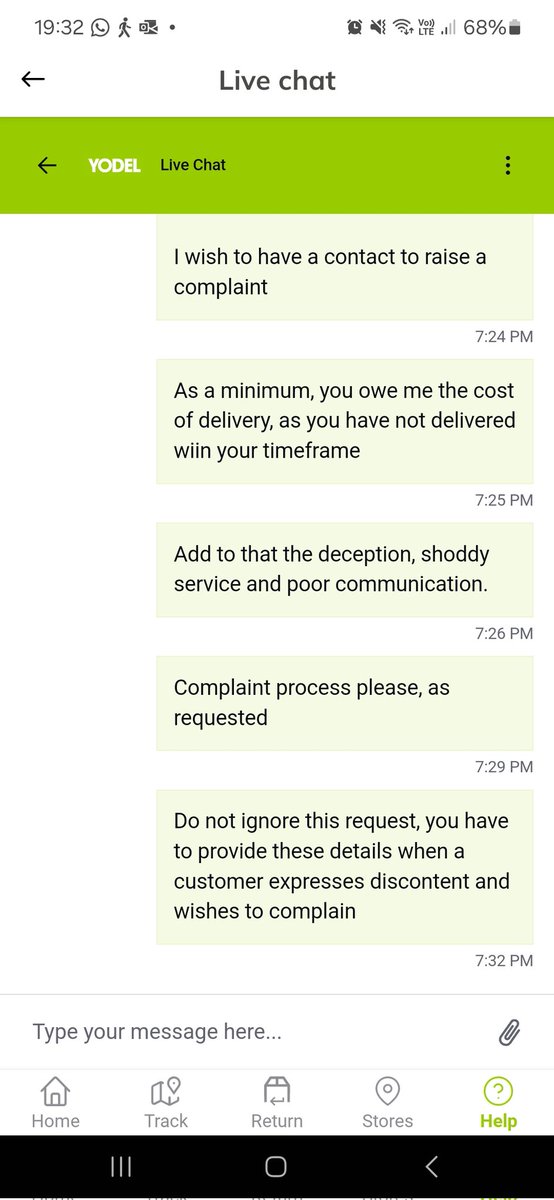 seanalf's tweet photo. The usual #awful #awfulservice from @yodel with a customer service agent running away as soon as I ask for complaints details.
Parcel 2 days late, lied to by advisers #poor #shit #badservice https://t.co/Vr7Zq4Vw9z