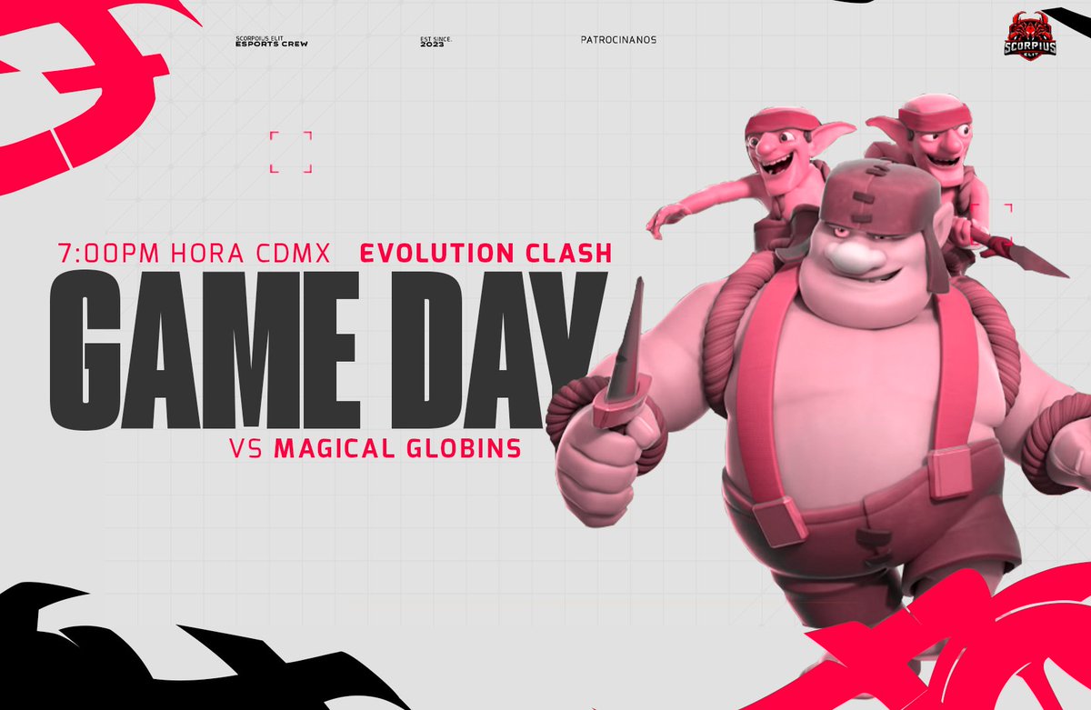 Scorpius Elit (@xvscorpiusxv) on Twitter photo ⚔️ | ¡MATCH DAY!
Tenemos partido en la VenezuelaAct, queremos demostrar de que estamos hechos y llevarnos la victoria a casa! 👌🏽
Scorpius Elit ♥️ 🤍 🦂
🏆 | <a href="/EvolutionClash_/">Evolution Clash Cup™</a>
🆚 | <a href="/Magical_Goblins/">Magical Goblins</a>
⏰ | 19:00 🇲🇽
#ClashRoyale ⚔️ | ¡MATCH DAY!
Tenemos partido en la VenezuelaAct, queremos demostrar de que estamos hechos y llevarnos la victoria a casa! 👌🏽
Scorpius Elit ♥️ 🤍 🦂
🏆 | <a href="/EvolutionClash_/">Evolution Clash Cup™</a>
🆚 | <a href="/Magical_Goblins/">Magical Goblins</a>
⏰ | 19:00 🇲🇽
#ClashRoyale