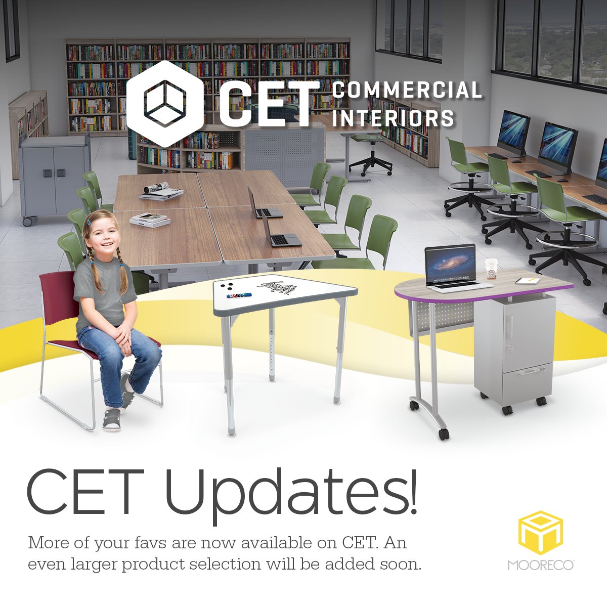 Heads up, designers! More of our products are now available on CET, with an expanded selection to explore. We're just getting started—stay tuned for future updates as we continue to grow!
#MooreCo #MooreCoInc #CET #schoolfurniture #officefurniture
hubs.ly/Q02ZBTC50