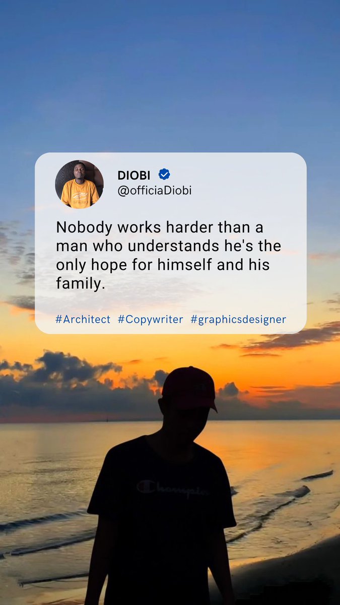OfficialDiobi's tweet photo. Give it your all if you are your family's hope. You have nothing to lose.
#web3job #Copywriter #graphicsdesigner #architect #openforremotework https://t.co/Xhg9zrBOId
