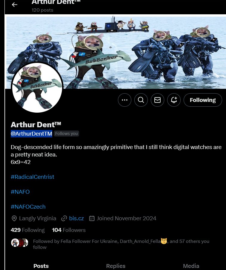 Can someone explain me, why this fella got only 100 followers? can we help him out?
#NAFOFellas #followafella
<a href="/ArthurDentTM/">Arthur Dent™</a>