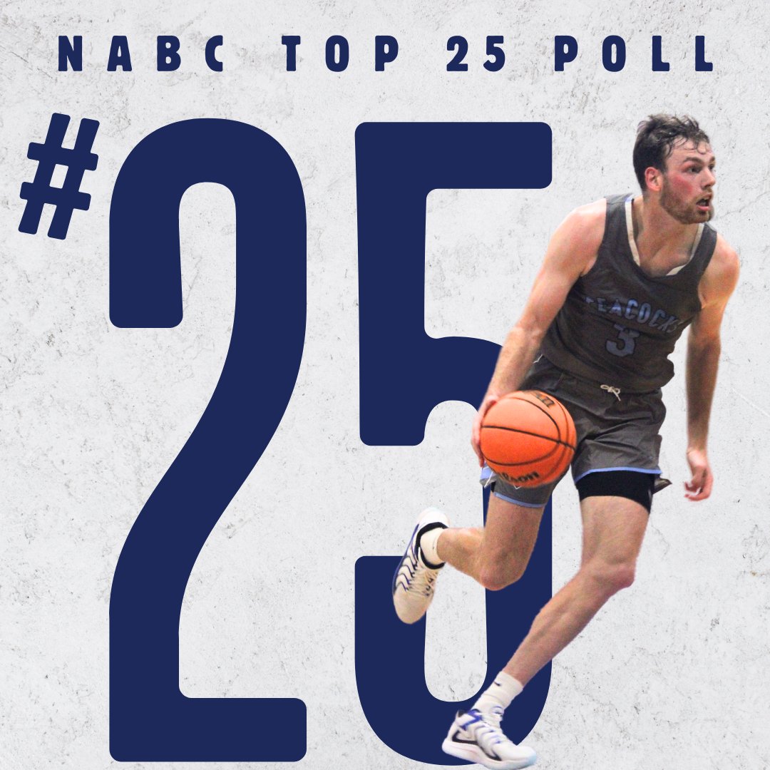 <a href="/PeacockHoops/">Upper Iowa MBB</a> squeaks in at the #25 spot in the NABC Poll this week. #FeathersUp