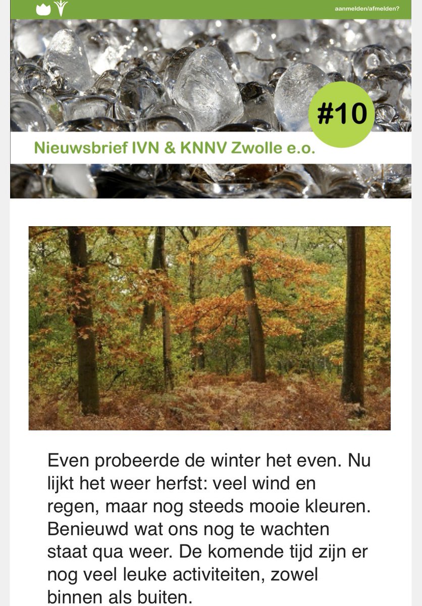 Onze digitale nieuwsbrief van november samen met onze vrienden van  @ivnzwolle is weer uit! 
Interesse, lees onze nieuwsbrief! 
#knnvzwolle
#knnv 
#Zwolle
#natuur
#waarneming 
#eropuit
#genieten