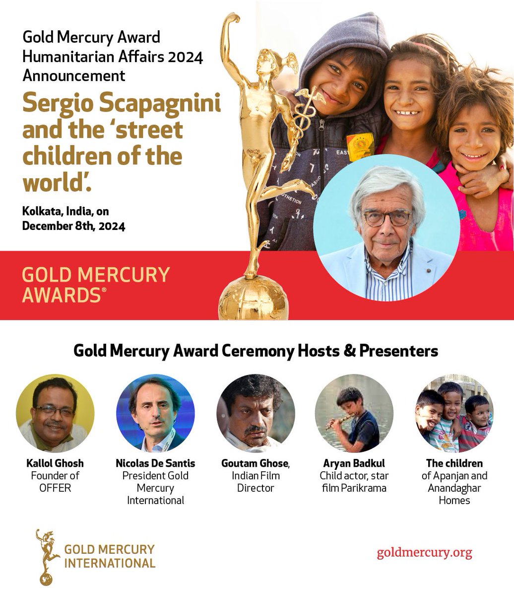 nicolasdesantis's tweet photo. Gold Mercury Award 2024 for Humanitarian Affairs to Sergio Scapagnini and the ‘Street Children of the World’ https://t.co/GfG7Rlmu9i https://t.co/LzpYIPMWLH