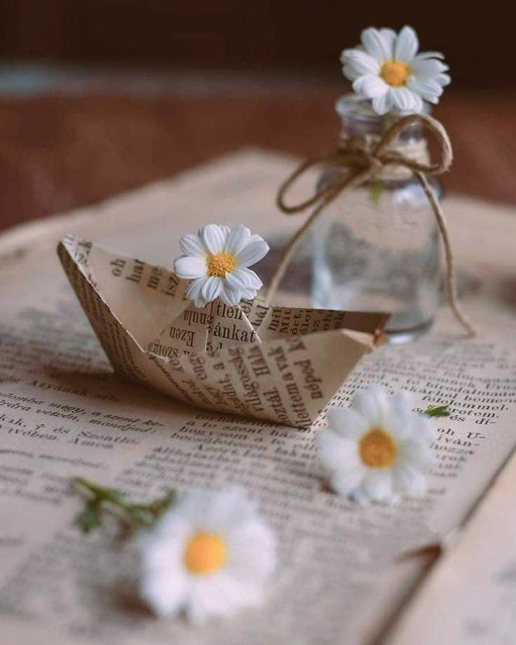 الرّسائل التي تؤلمك 📩 
إصنع منها سفينة ورقيّة 
و اقذفها بعيدا عنك