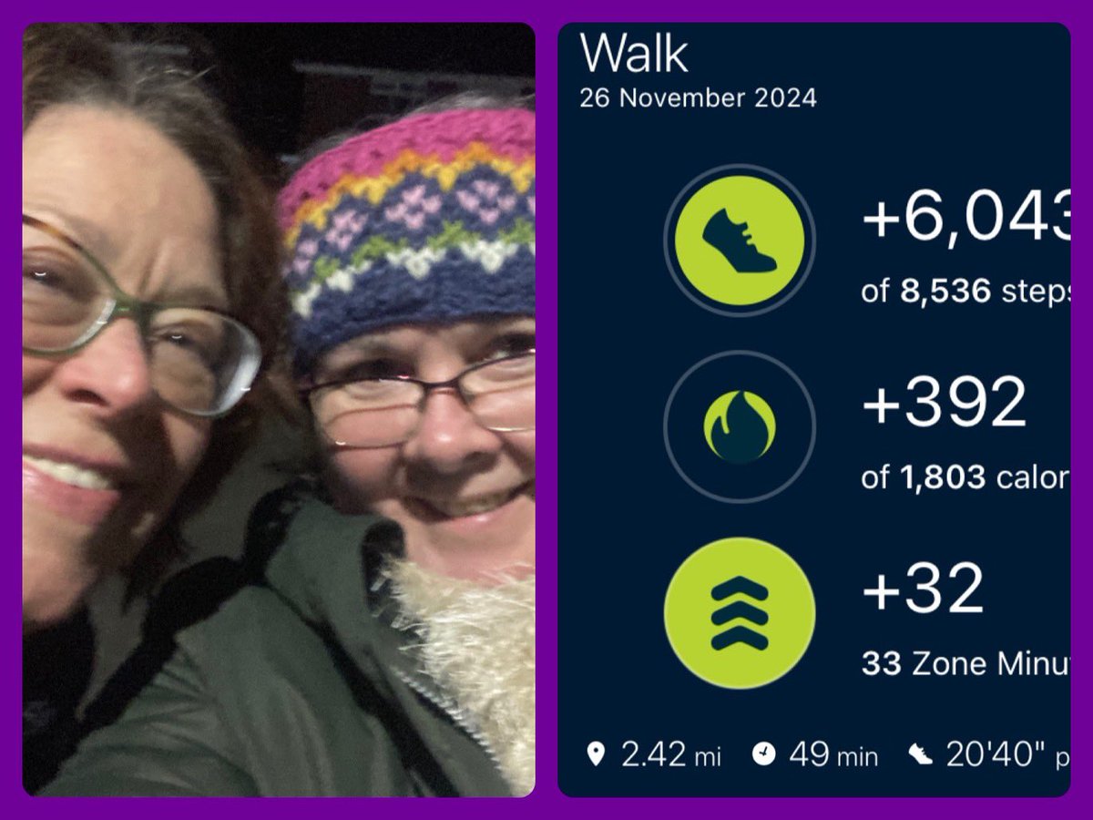 wendycb73's tweet photo. Day 26: 2.42 miles on an after work walk with my friend Su. Just exceeded my monthly target of 72 miles at 72.06. #TargetAchieved #pancreaticcancerawarenessmonth

💜💜💜

https://t.co/uuIYLVM2Xo https://t.co/3LVHyux8AH
