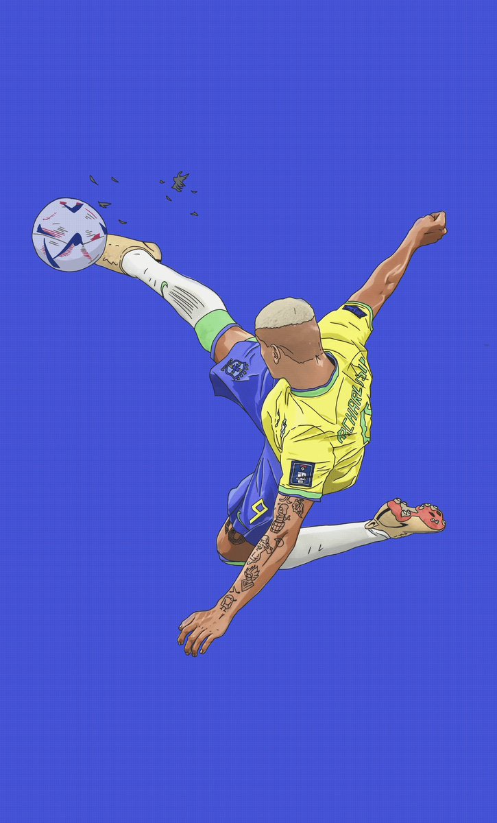guipassosnz's tweet photo. I'm back to creating some illustrations, inspired by one of my favourite goals of all time. 🇧🇷 @richarlison97 @FIFAWorldCup @CBF_Futebol https://t.co/6vYjGwb2Wj