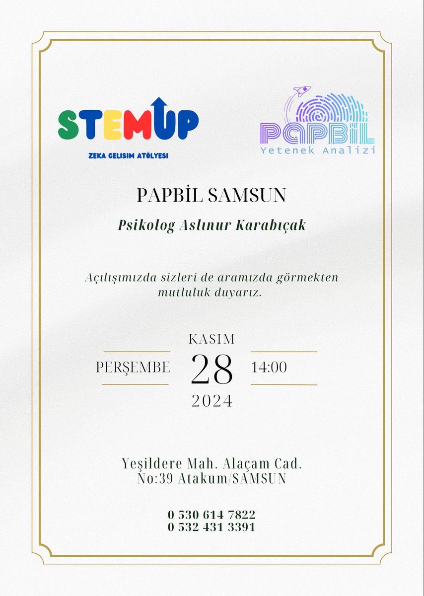 papbily's tweet photo. Sizlerle güzel bir haberi paylaşmanın mutluluğu içindeyim. Yeni ofisimizin açılışını, Papbil’in Samsun temsilciliğini kutluyoruz ve bu özel günü siz değerli dostlarımızla paylaşmak istiyoruz.
Çocukların dünyasına dokunduğumuz her anı birlikte büyütmek dileğiyle✨ https://t.co/9kAypnkovE