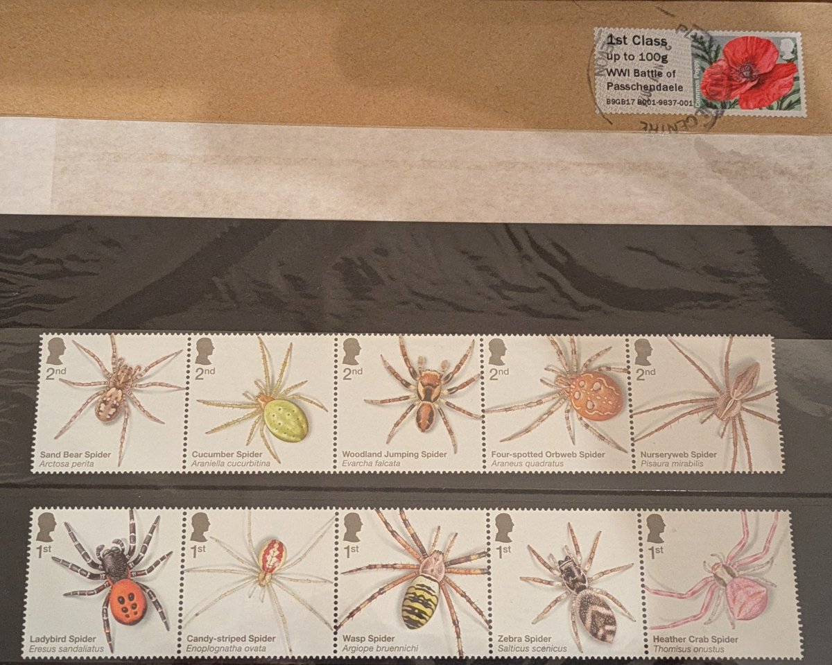 Not sure if my new stamps could have been sent with a more appropriate stamp!!!  My Natural history obsessions on the doormat all in one. #ifyouknowyouknow #Spiders #Formerlyknownasweeds