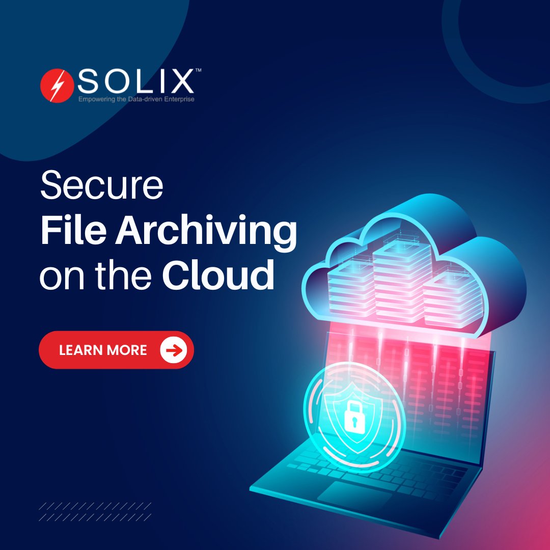 Simplify unstructured data management with SOLIXCloud File Archiving!
Consolidate file silos, decommission legacy servers, and ensure governance &amp; compliance with ILM, legal hold, and e-discovery for all file types. 👉 bit.ly/3CMI4VG

#filearchiving #datamanagement