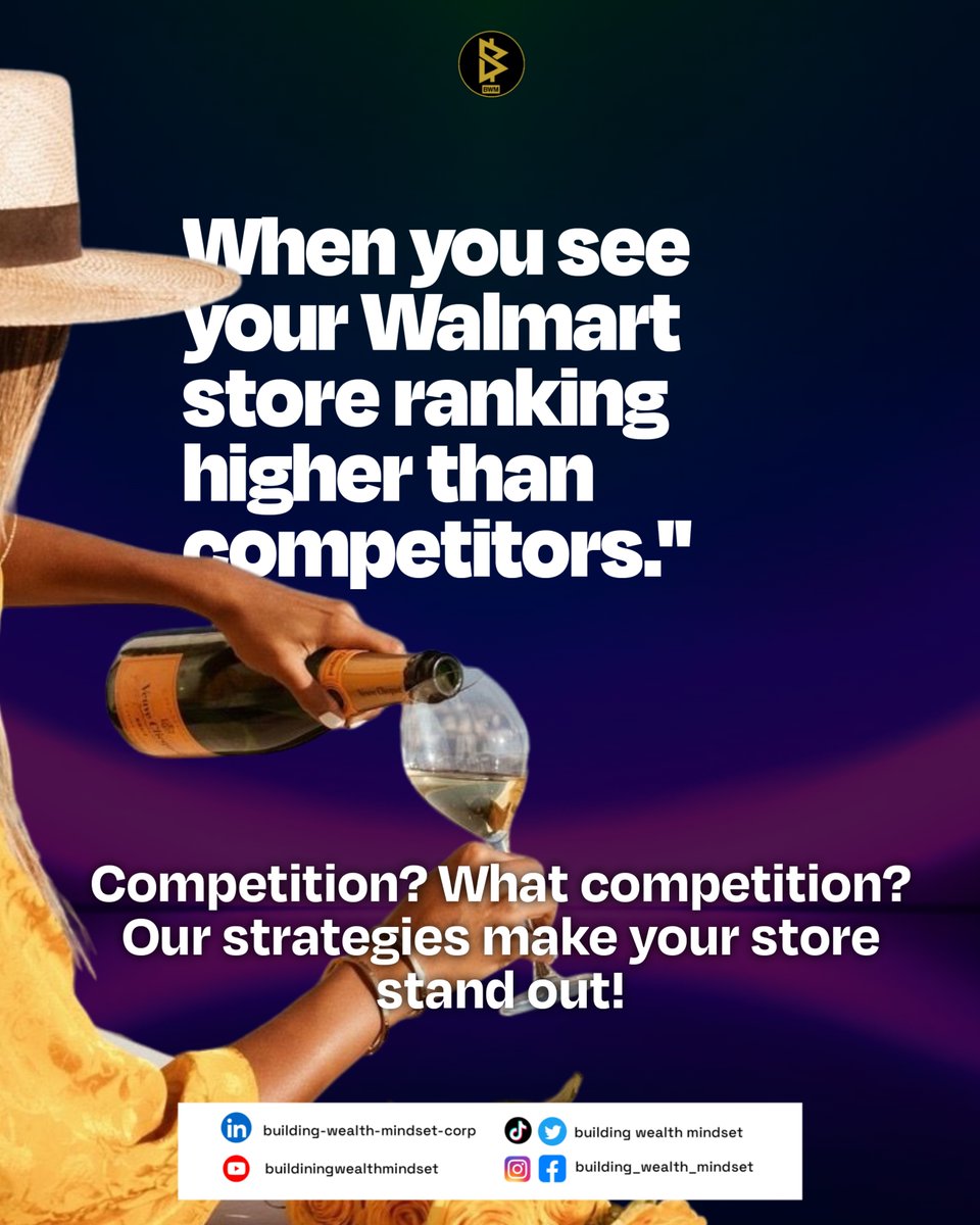 bwm_commerce's tweet photo. Pop the champagne—our strategies are winning the game and making you shine!
#EcommerceSuccess #BusinessGrowth #RetailWinning #Walmart #PopTheChampagne #DigitalStrategy https://t.co/fPcrx9UzP4