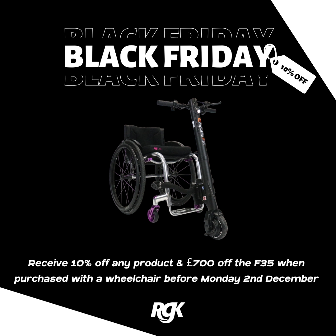 Black Friday Offer ❗ Contact us today to receive 10% off any product &amp; £700 off the F35 when purchased with a wheelchair by Monday 2nd December 2024 *UK ONLY 🦽
#RGKWheelchairs