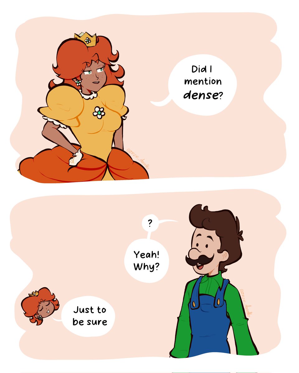 zeezee_doodle's tweet image. He just don&apos;t get it 🧡💚

#PrincessDaisy #Luigi #luaisy #fanart