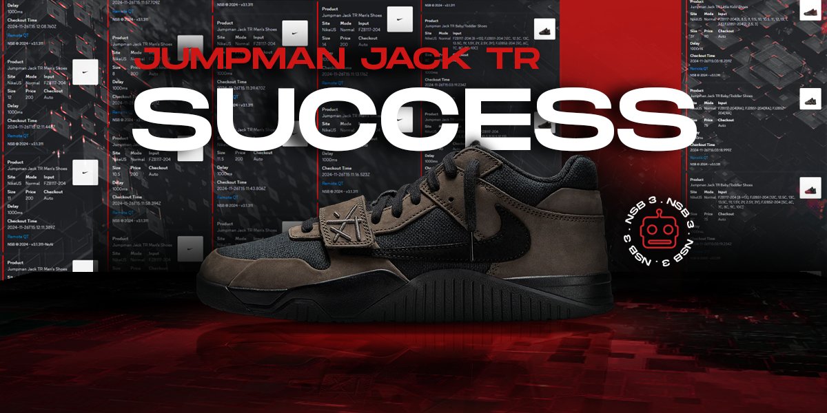 nsb_bot's tweet image. 1x Repost Wins 1x NSB 🔥
Your search for the best ALL-IN-ONE BOT ends here!

NSB scored the Travis Scott's off Nike SNKRS &amp;amp; COOKED on Shopify like the beast it IS!
Join us to taste true greatness 😉
