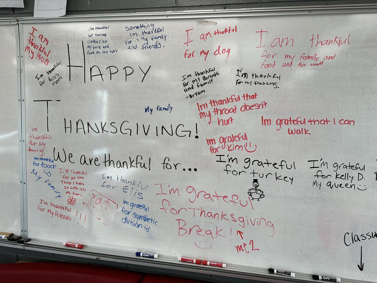 I hope everyone has a Happy Thanksgiving 🦃🤎 We are very thankful in room 136 🥰 #MineolaProud