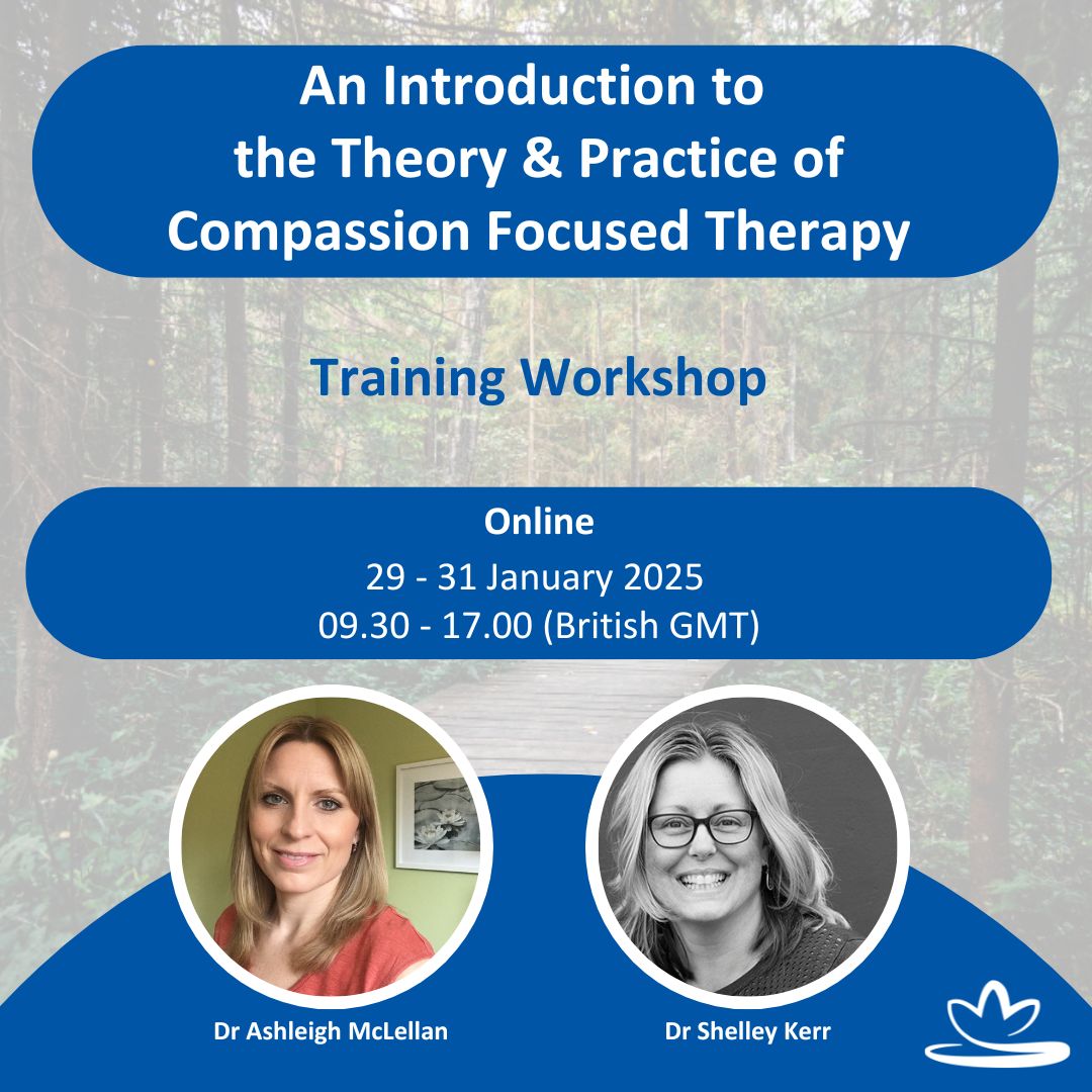🌟TRAINING IN DEC &amp; JAN 🌟

Deepen your understanding and practice of Compassion Focused Therapy with our upcoming training opportunities, including workshops on vulnerable children and families, supervision, health problems and more! 

Full programme - compassionatemind.co.uk/training