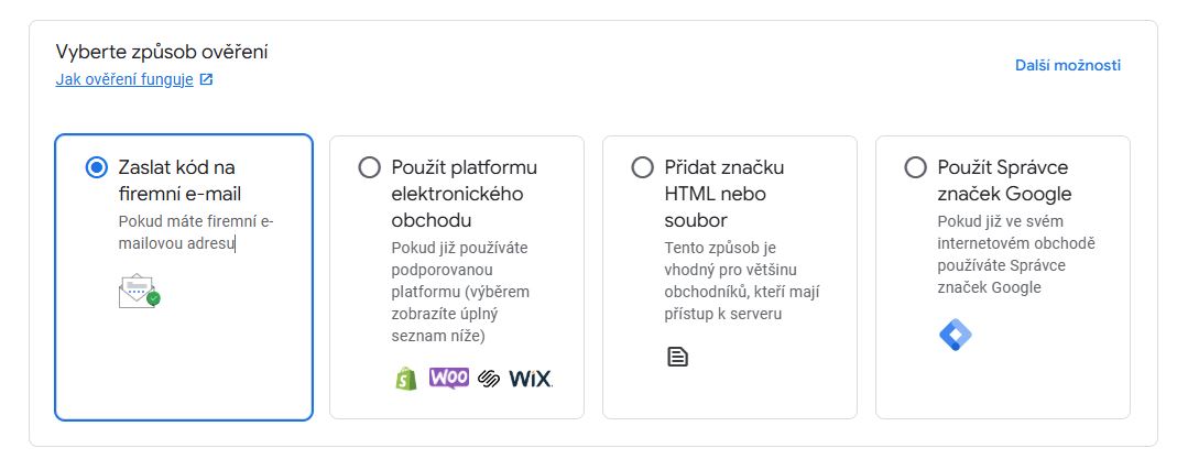 Ověření pomocí firemního mailu je v Google Merchant Center už delší dobu nebo je to novinka?