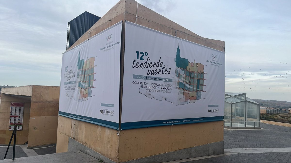 TP_Toledo's tweet photo. Ey 👋🏻👋🏻 que estamos poniendo guapo a nuestro Palacio de Congresos… 😎

No le sienta nada mal nuestro cartel anunciador del 12 Tendiendo Puentes #TP2024 😏😏y además con vistazas desde nuestro mirador 👀👀 https://t.co/j1wcE2k3RY