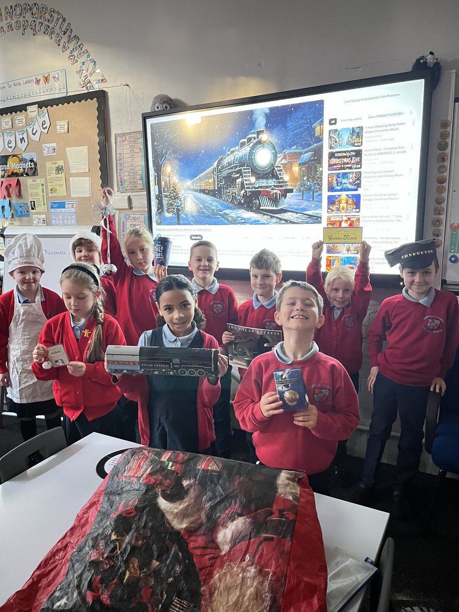 We had a lovely surprise in Year 3, Santa left us a bag of clues about our new book. We guessed it! It’s The Polar Express! We are so excited! #Believe #PolarExpress