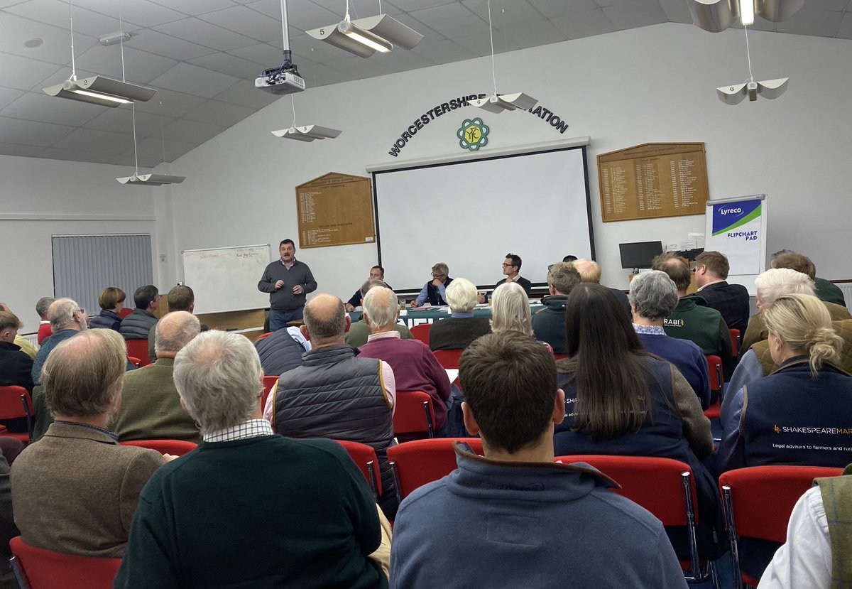 Olly Cartwright (@shropsollynfu) on Twitter photo 🤝 | It’s the <a href="/NFUWorcs/">NFUWorcestershire</a> AGM this evening at Hawford
More than 60 farmers listening to guest speaker, NFU director of communications & external affairs James Clark talking about the latest situation with APR, BPR and lobbying. A packed room, packed agenda and much to digest. 🤝 | It’s the <a href="/NFUWorcs/">NFUWorcestershire</a> AGM this evening at Hawford
More than 60 farmers listening to guest speaker, NFU director of communications & external affairs James Clark talking about the latest situation with APR, BPR and lobbying. A packed room, packed agenda and much to digest.
