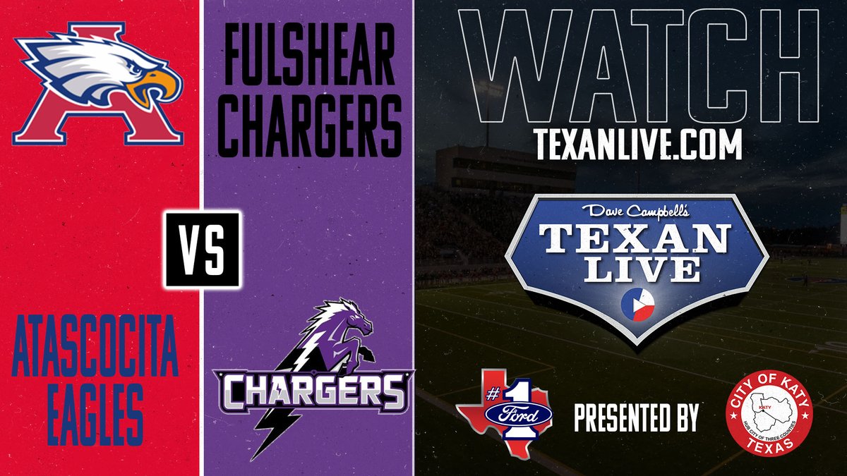 Regional Semifinals
🏟️ Live from Thorne Stadium
🏈 Atascocita vs Fulshear
📅 Friday, November 29th
🎙️ <a href="/Petin80/">Petin</a> &amp; <a href="/JTBarrettCFB/">JT Barrett</a> 
⏰ 2PM Kickoff
📺 bit.ly/3YZDo6k 

#TXHSFB #Dctf #TexanLive