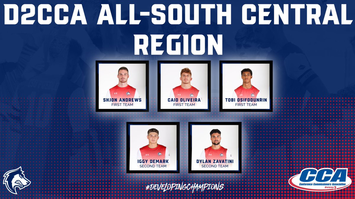 ⚽️ Congrats to five players from <a href="/csupmsoccer/">CSU Pueblo - Men‘s Soccer</a> on being selected <a href="/d2cca/">Division II CCA</a> All-South Central Region led by 3X-First Team honoree, Shjon Andrews👏

Caio Oliveira and Tobi Osifodunrin also earn 1st Team honors

Iggy DeMark and Dylan Zavatini named 2nd Team

✍️tinyurl.com/bdeehx8c