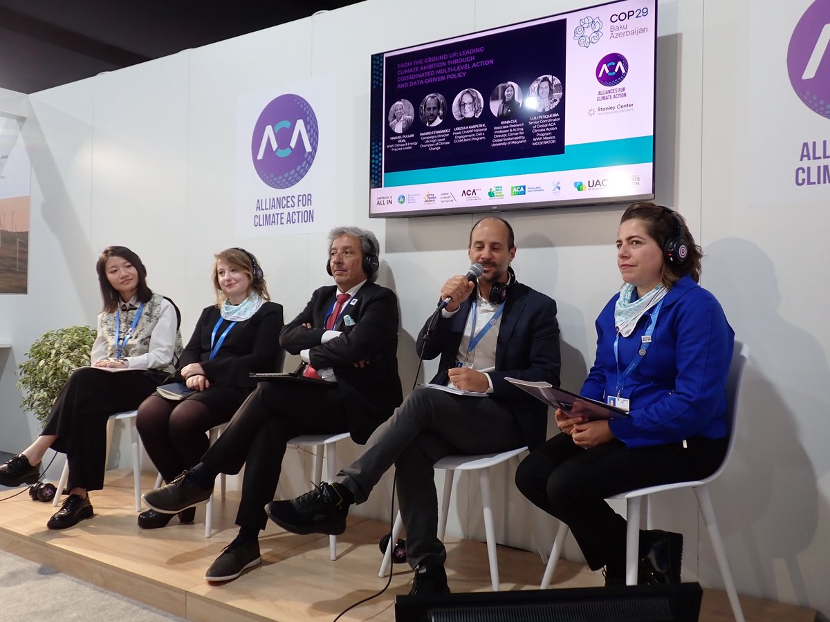 <a href="/CtrGlobSust/">Center for Global Sustainability</a>'s <a href="/RynaCui/">Ryna Cui</a> joined a #COP29 panel on driving #climateambition from the ground up through coordinated multilevel and data-driven policy action. The event explored the power of all-of-society action to drive the new #NDC cycle. Watch the video: youtube.com/live/7GdDNSf-k…