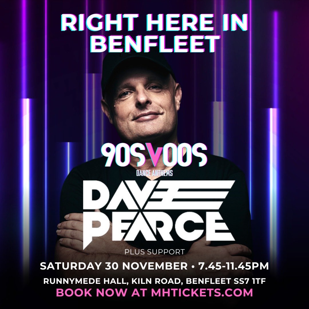 dj_davepearce's tweet image. This Saturday #Benfleet set time 10pm join me at Runnymede Hall Benfleet #essex for some massive Anthems - more tour dates at davepearce.co.uk x