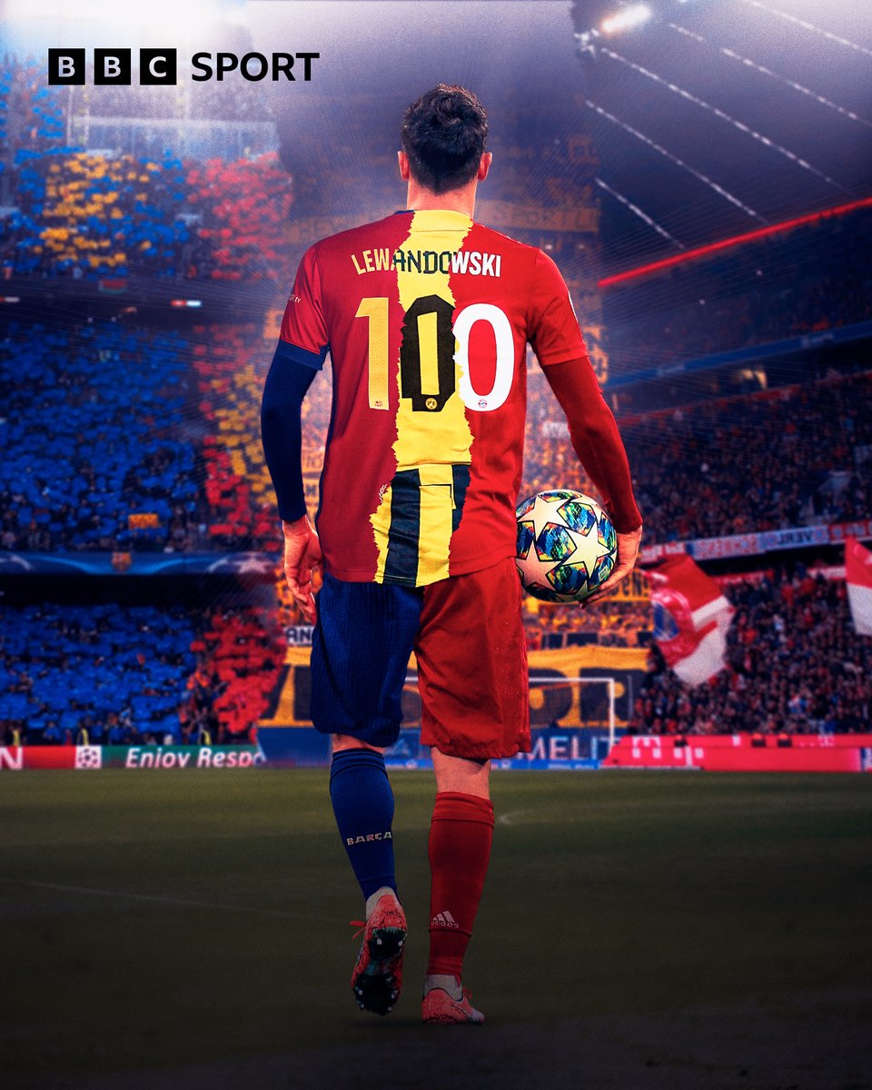 BBCSport's tweet photo. 100 #UCL goals for Robert Lewandowski! 💯 https://t.co/j690uo58t9