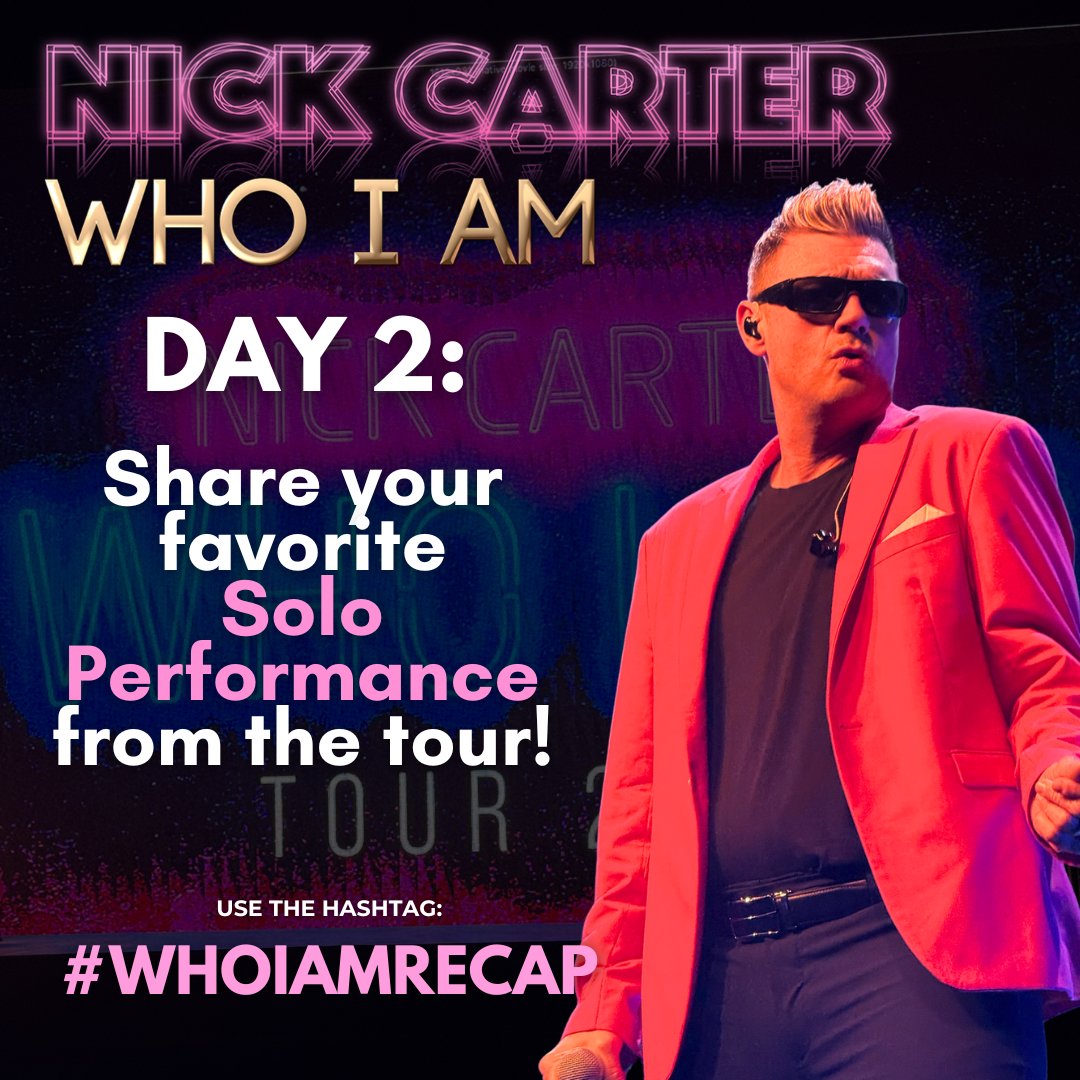 BSBFangirls's tweet image. 🎶 #WhoIAmRecap - Day 2 🎶

Let’s relive the magic of @NickCarter's Who I Am Tour!

✨ Share your favorite solo performance from the tour! Whether it’s a powerful ballad or an upbeat hit that had you dancing all night, we want to know which moment had you singing at the top of