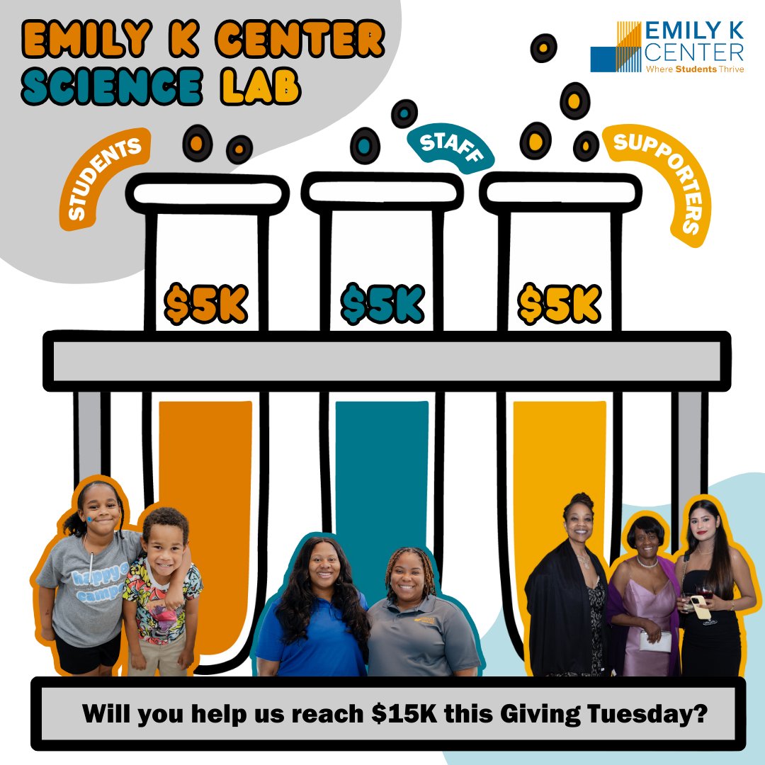 #GivingTuesday is just around the corner! This year, we have a science experiment to complete, but we can’t do it without you🧪 For every $5,000 we raise, you'll help us add one ingredient and get us closer to the final result. Give today by visiting emilyk.org/givingtuesday