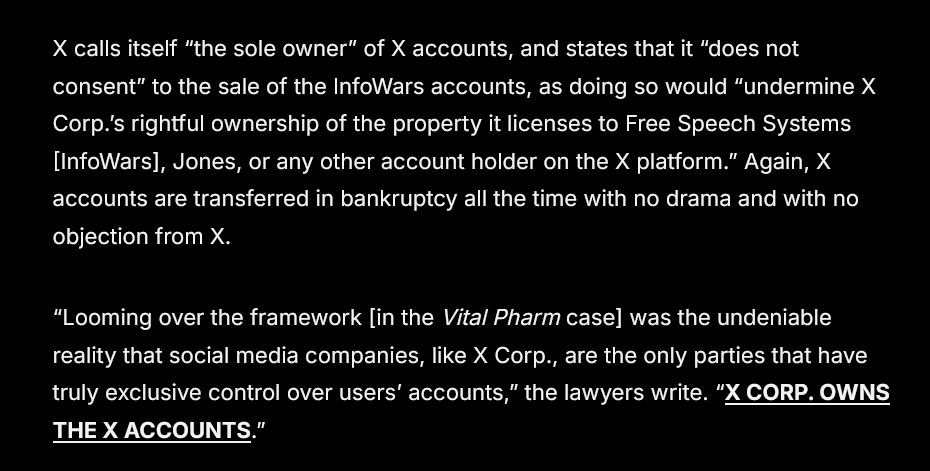 CalebDMTG's tweet photo. "interesting" move to claim legal ownership of all accounts on here. seems like it'd move you closer to liability for content posted https://t.co/yMzBZidteO