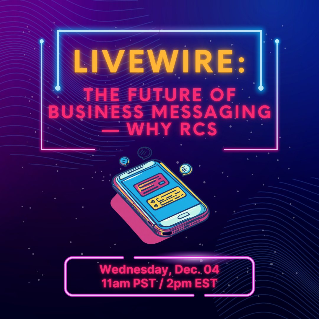 SignalWire's tweet photo. Join us for our next LIVEWire on Wednesday, December 4th at 11am PST / 2pm EST!

Here’s what we’ll cover:

🔵 Technical Deep Dive
🔵 What’s Next for RCS in 2025
🔵 Real-World Applications

Don’t miss out! Register today: https://t.co/gzvq46rUfQ https://t.co/qWukZ8jxdY