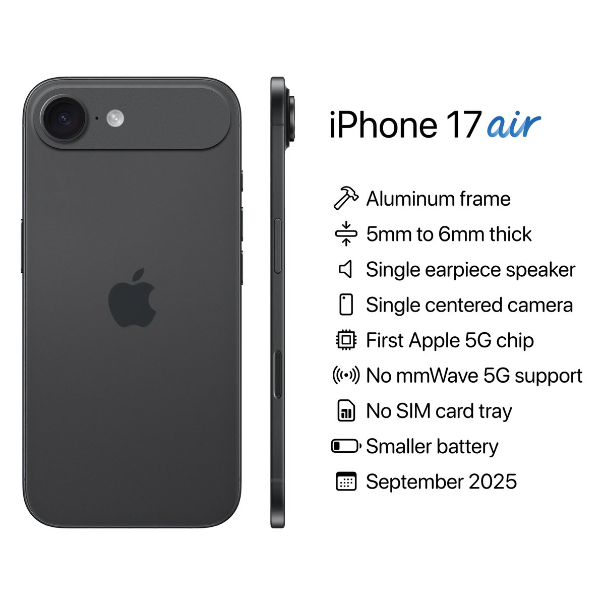 Femocool's tweet photo. Iphone 17 air https://t.co/MRoJvxMsLx