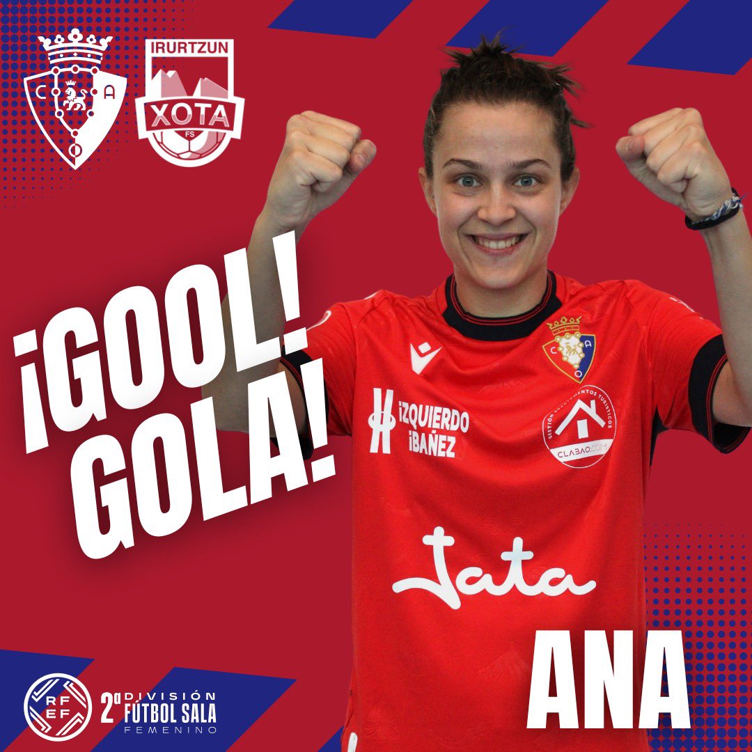⏱️29’| 1-4 | ¡Gooooooool de Ana Vidondo! 

⚽️ Gran golpeo desde la frontal que no puede desviar la portera. ¡Cómo lo celebra la grada! 

🆚 <a href="/futsi_atletico/">Futsi Atlético Navalcarnero</a> 

🏆 #CopaDeLaReinaFS

📺 <a href="/fedfutnavarra/">Federación Navarra de Fútbol</a> youtube.com/watch?v=WS8Rje…