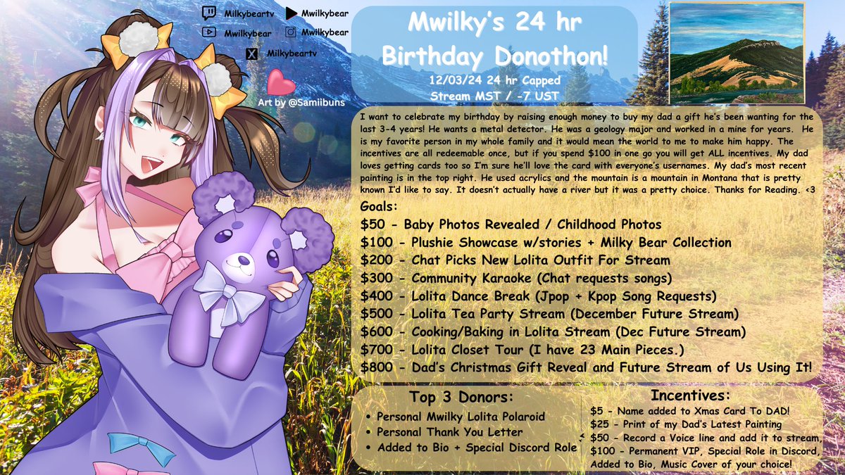 I would like to do a donothon for my birthday to get my dad a gift that he has been wanting for awhile. I also want to mention that I do my bday streams as fleshtuber even tho I stream as vtuber. #ilovemydad #bday #donothon #StreamerCommunity #Vtuber