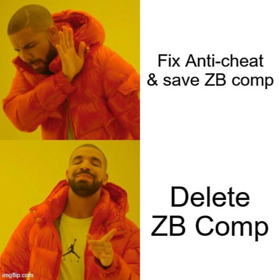TobyTheShadow's tweet photo. Epic really got rid of ZB comp, instead of fixing the Anti-Cheat!! GGs @FortniteGame 👍😭 https://t.co/qWTqHzDRfj