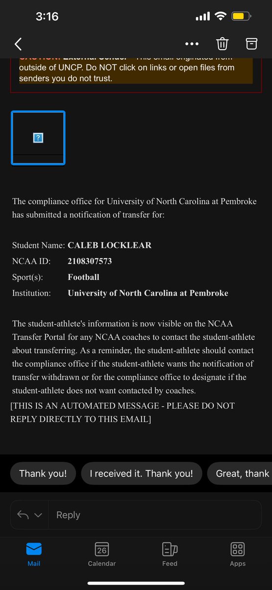 _LocklearCaleb_'s tweet image. TRANSFER PORTAL QB WITH 2 SEASONS OF ELIGIBILITY, 12 mins of total film ➡️ youtu.be/s3_bJW6JP2Y?si…
Link also in my bio