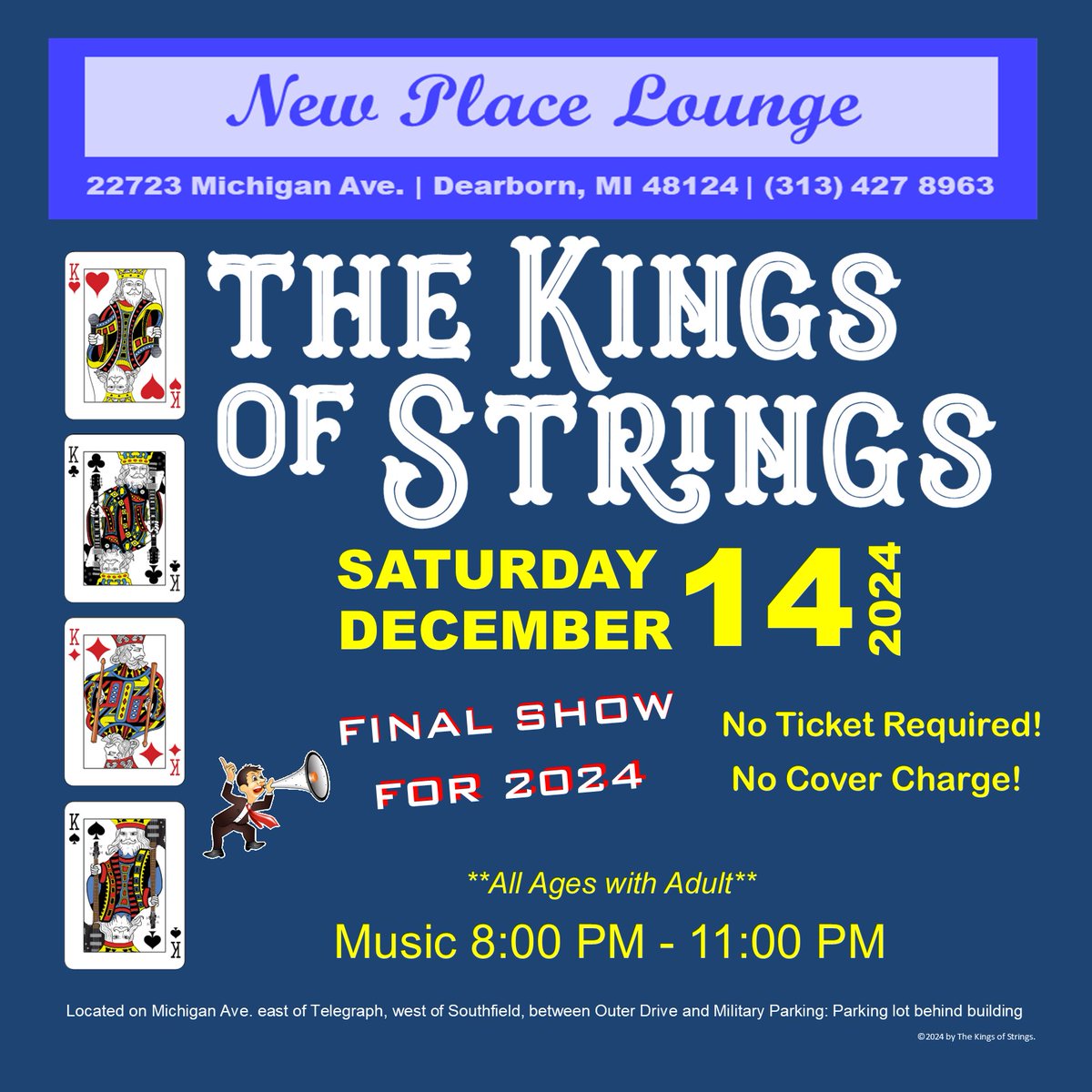 📢SAVE THE DATE! Catch us for our final show for 2024 - New Place Lounge on Michigan Ave. in Dearborn. Sat. Dec. 14th. No Cover Charge! No Ticket Required! Doors open early. Live Music 8:00 PM – 11:00 PM.
open.spotify.com/album/45YyDgjB… open.spotify.com/album/3BxYPUjf…
#thekingsofstringsband