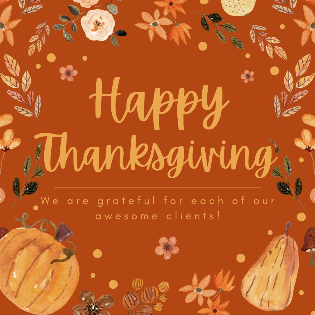 LuckenbaughGrp's tweet photo. Happy Thanksgiving! Wishing all of our clients and staff a happy and delicious time with family and friends this week. https://t.co/WbXd2CuuMD