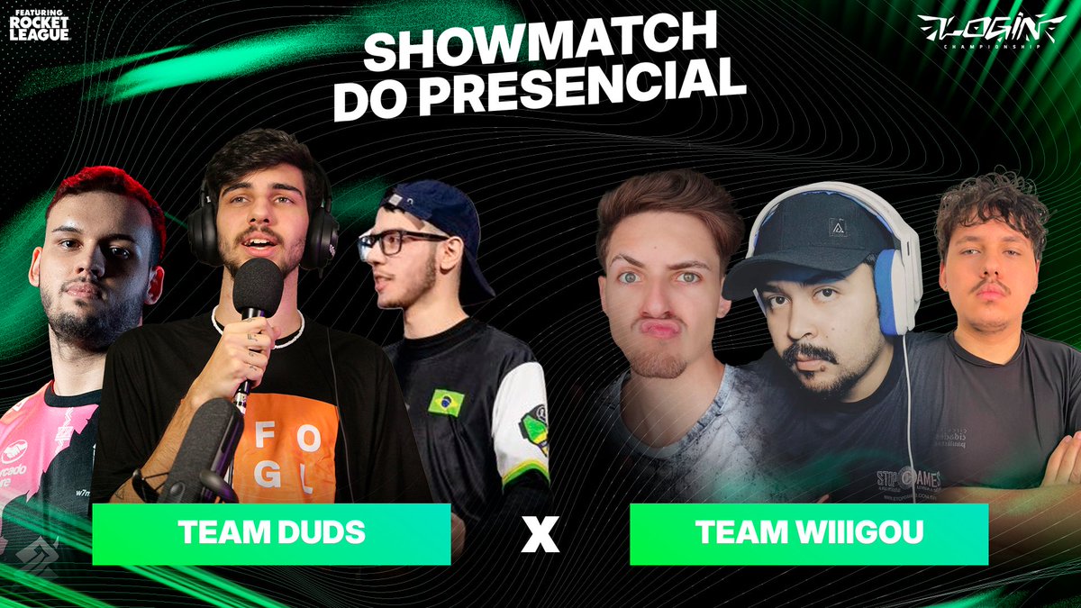 TEMOS MAIS NOVIDADES NO LOGIN CHAMPIONSHIP! 🚨

Teremos um showmatch valendo um refri com alguns dos maiores nomes do cenario sul americano de rocket league!

TEAM DUDS:
🚗<a href="/tander_98/">tander</a> 
🚗<a href="/RoyalesNTC/">Royales</a> 
🚗<a href="/DudsMelow/">Duds🎙️</a> 

TEAM WIIGOU:
🚙<a href="/PJTAO_RL/">PJ</a>
🚙<a href="/wiiigou/">Wiiigou</a> 
🚙<a href="/ycr4zy13/">ycr4zy13</a>