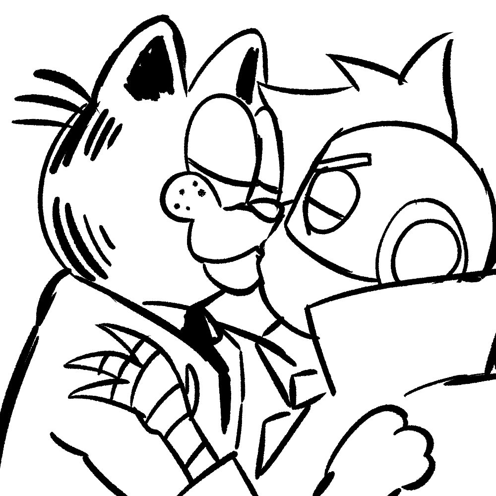 one of my friends told me to draw Garfield and Lord Boxman together as a joke and now this horrible abomination exists #okkoletsbeheroes