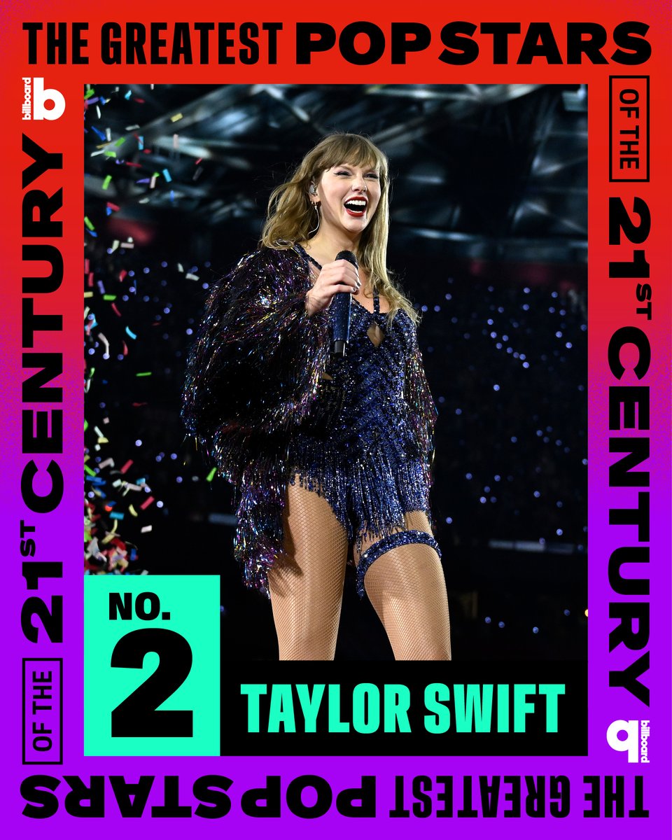 billboard's tweet photo. .@taylorswift13 is Billboard’s No. 2 Greatest Pop Star of the 21st Century ⭐🥈

Read on about the century in Swift: https://t.co/Sfj6GADdcP https://t.co/sqL0ixTVTS