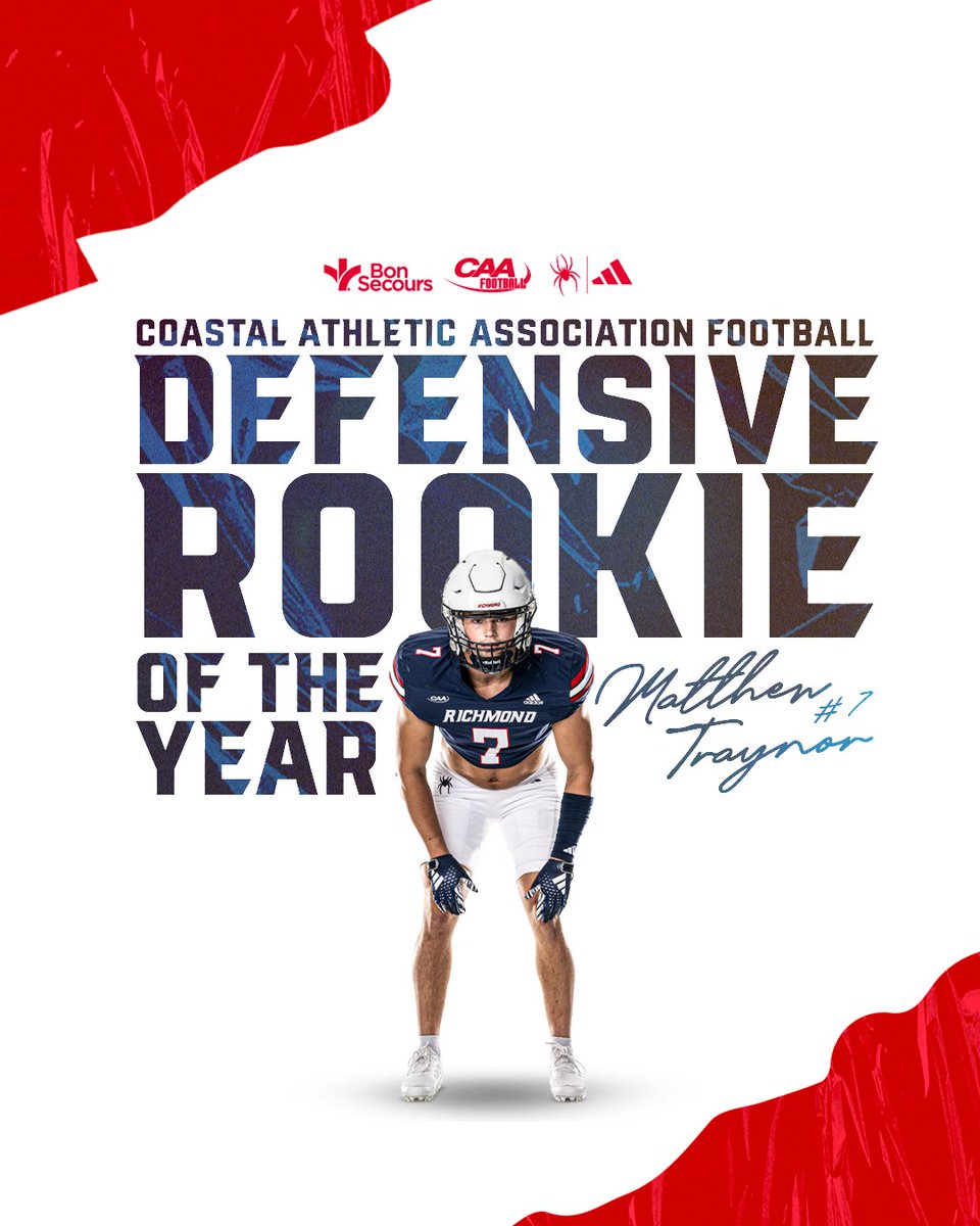 Your 2024 <a href="/CAAFootball/">CAA Football</a> Defensive Rookie of the Year, <a href="/matthewdtraynor/">Matthew Traynor</a>!

#OneRichmond