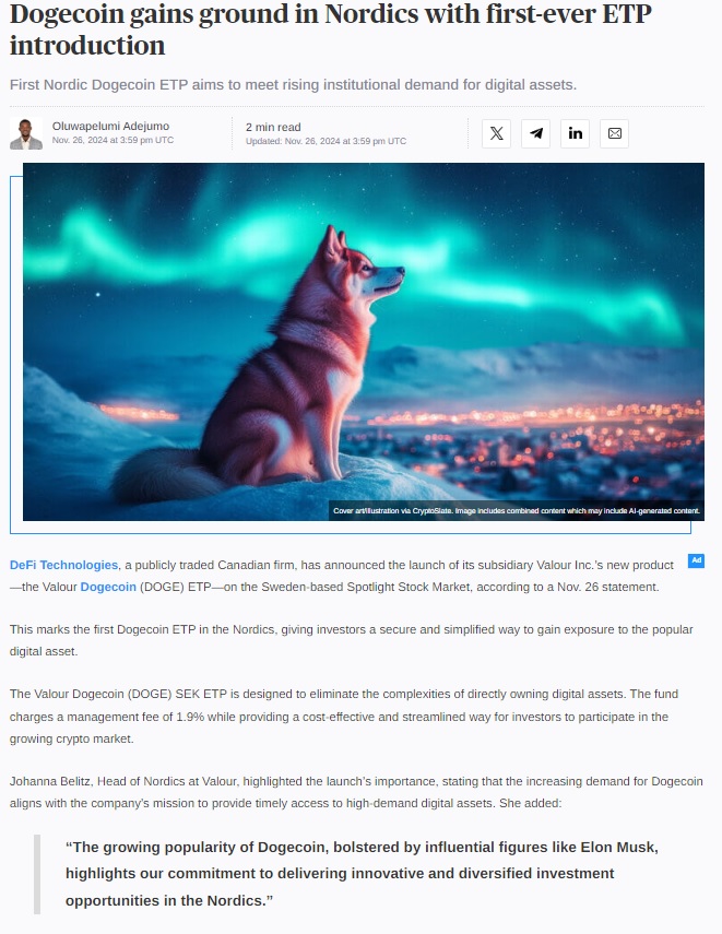 Valhallasol's tweet photo. Aped First Ever Dogecoin ETP $DOGEETP
(bonded one hour ago)

Ca: 3xUQZg5Q4N2Rw31RpEvD4DSK6RuRfrTuwc8w9U11pump https://t.co/NPhAB2TyQw