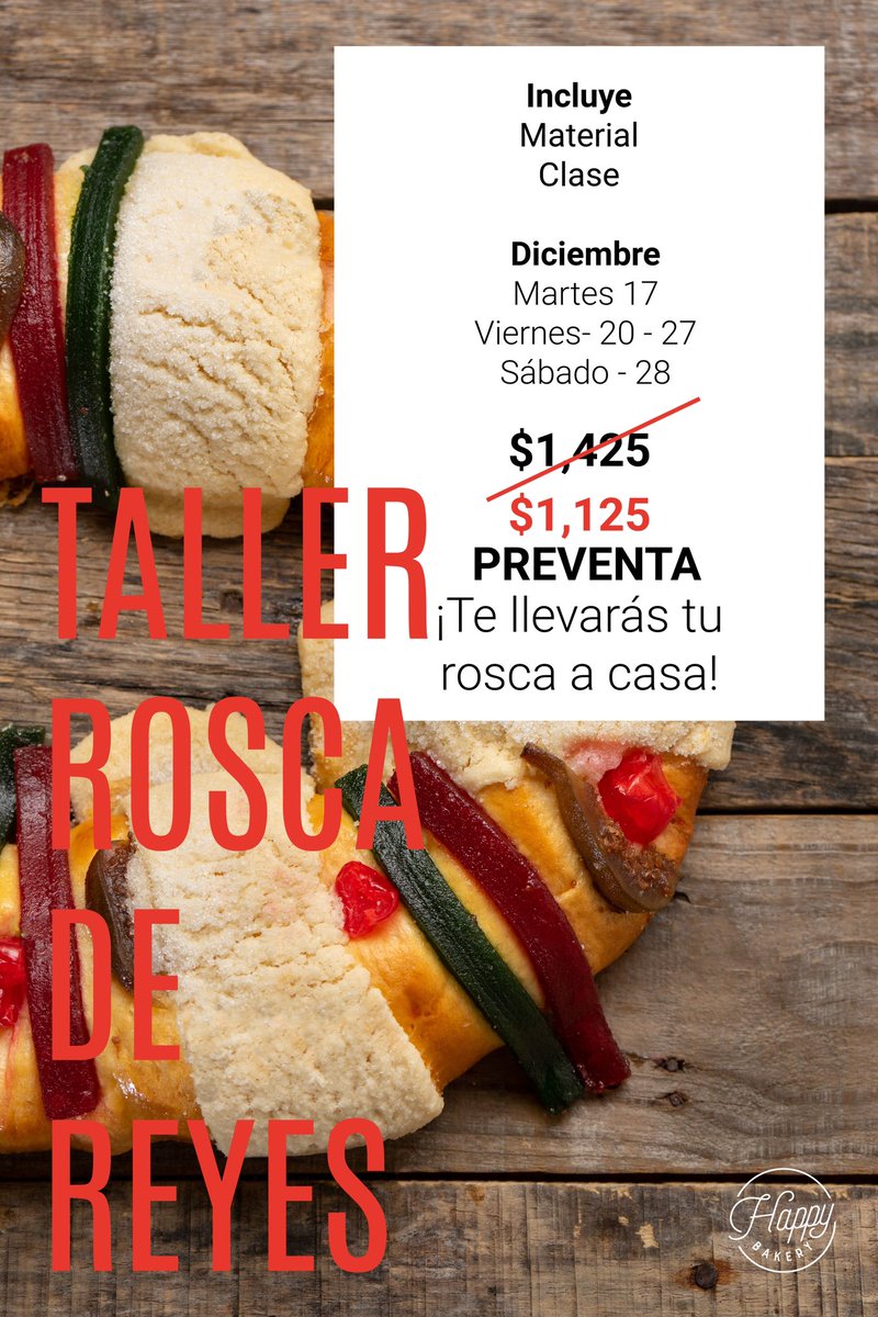 BakeryMexico's tweet photo. 🤴🏾Prepara y hornea tu propia Rosca de Reyes.
📍Parroquia 306 @En_laDelValle https://t.co/Iy3HlatJsm